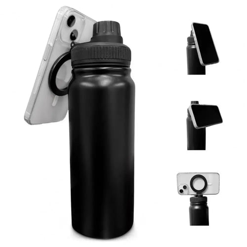 1000ml Isolierte Wasserflasche mit magnetischer drehbarer Telefonhalterung