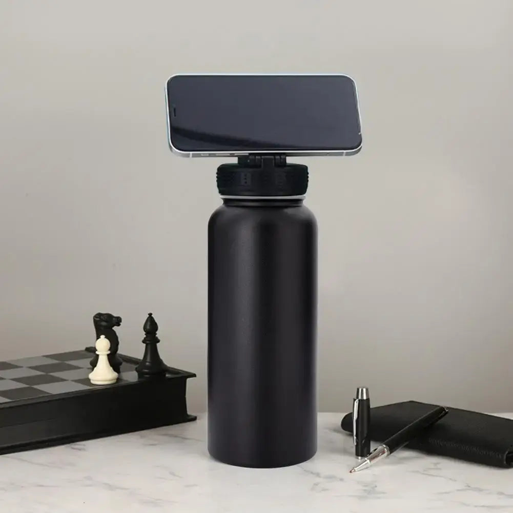1000ml Isolierte Wasserflasche mit magnetischer drehbarer Telefonhalterung