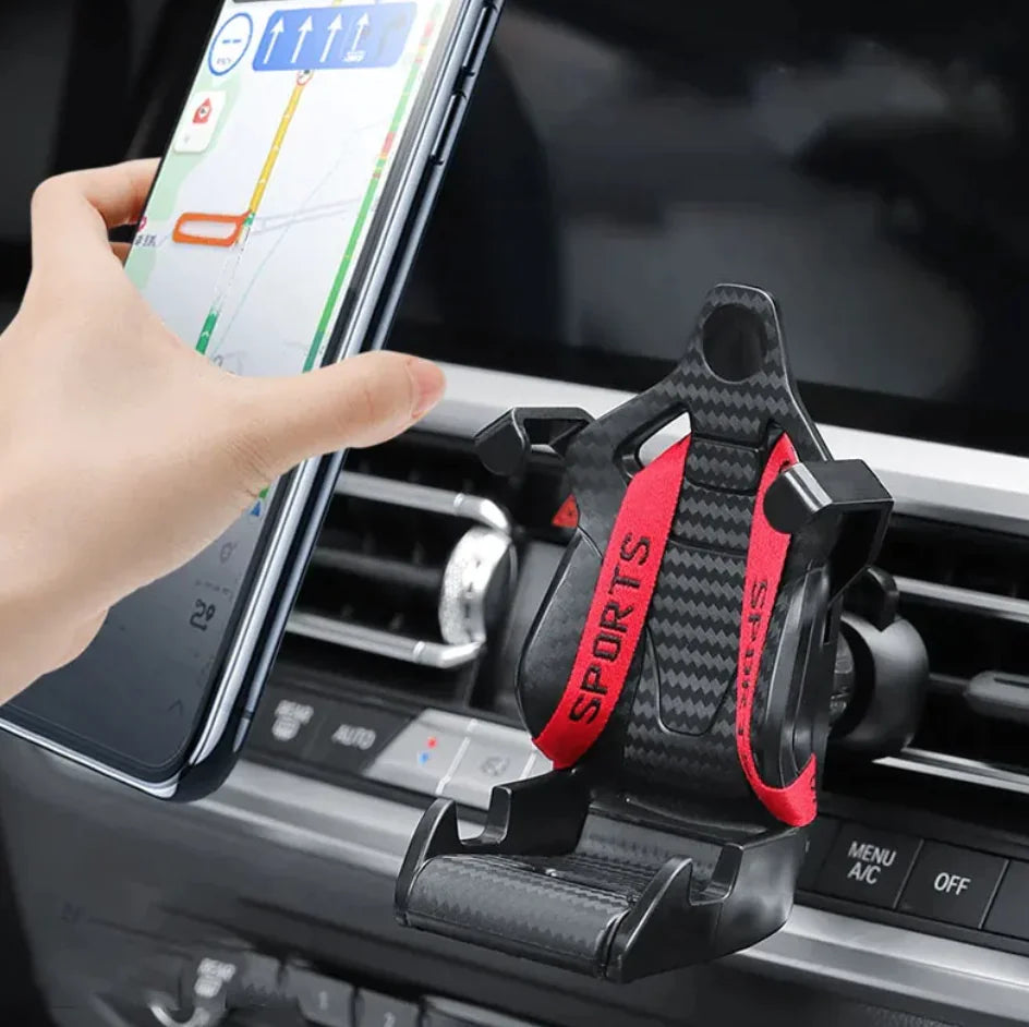 Rennsportsitz Autotelefonhalter - 360° drehbarer Clip für Lüftungsgitter