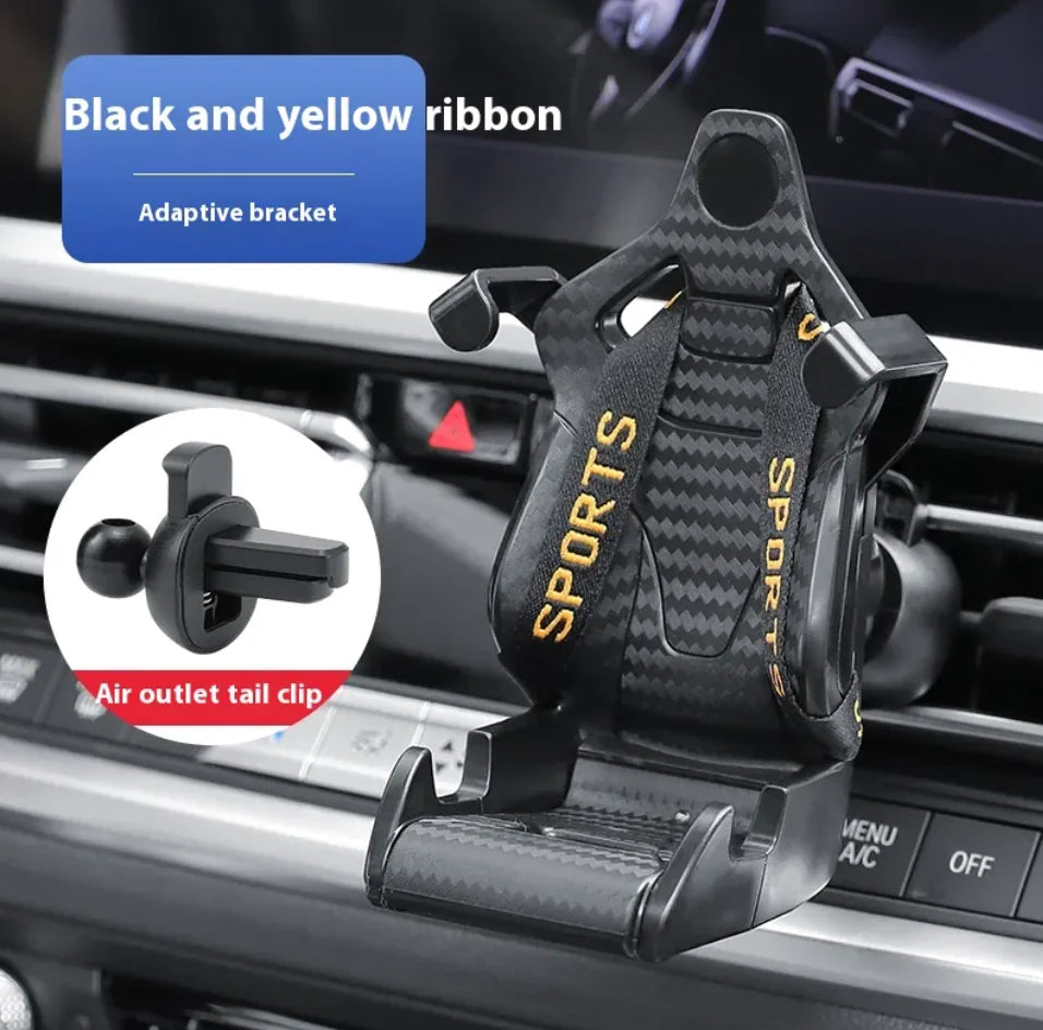 Rennsportsitz Autotelefonhalter - 360° drehbarer Clip für Lüftungsgitter