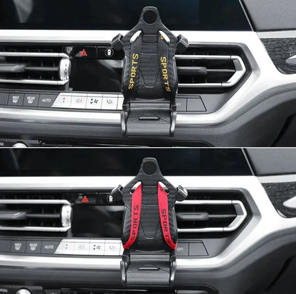 Rennsportsitz Autotelefonhalter - 360° drehbarer Clip für Lüftungsgitter