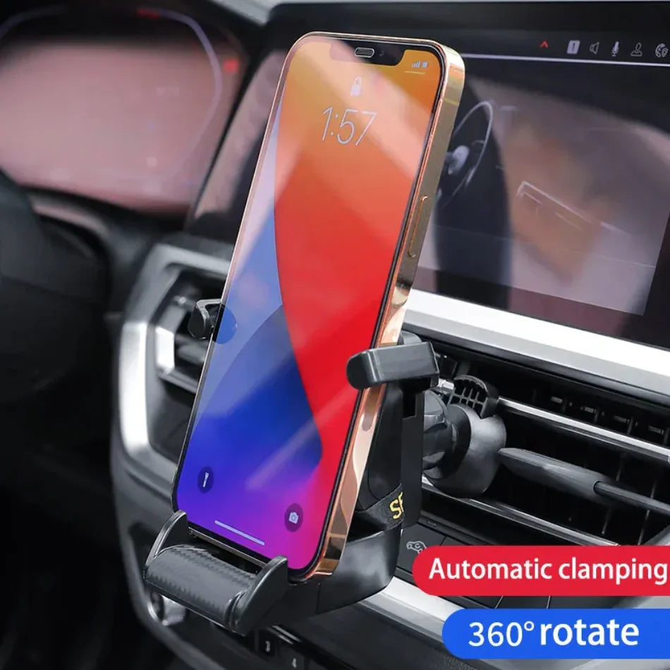 Rennsportsitz Autotelefonhalter - 360° drehbarer Clip für Lüftungsgitter