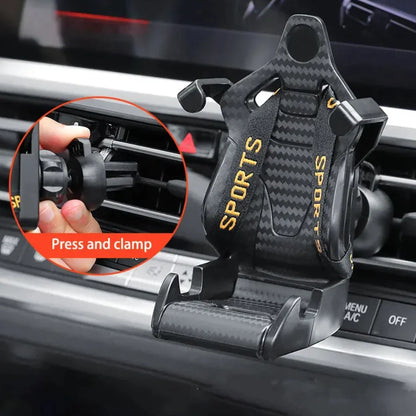 Rennsportsitz Autotelefonhalter - 360° drehbarer Clip für Lüftungsgitter